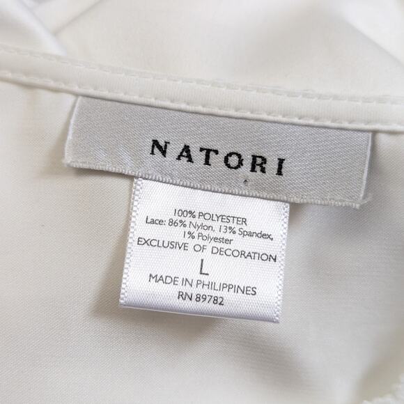 Natori White Lace Bridal 3/4 Sleeve Silky Feel Short Summer Comfy Robe - Picture 3 of 6